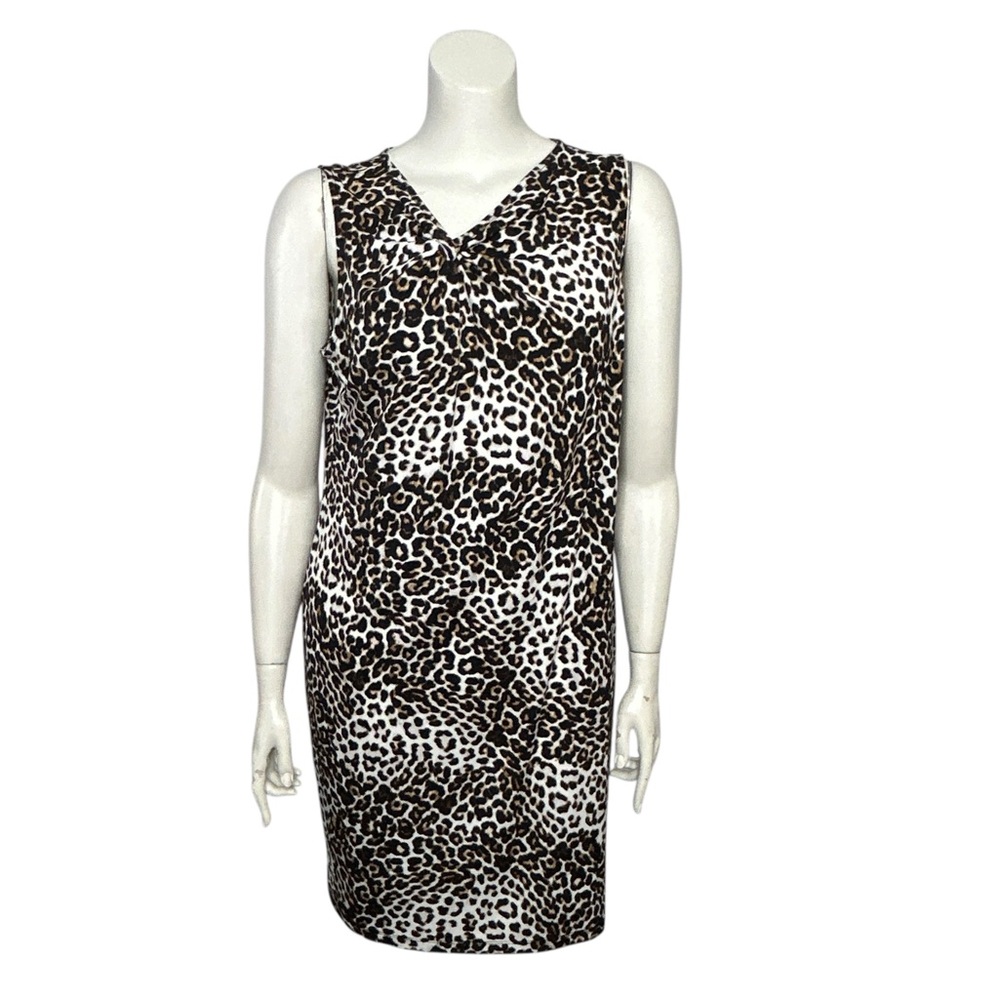 Chico's 3 Sleeveless Dress Leopard Print Size XL Midi Mob Wife